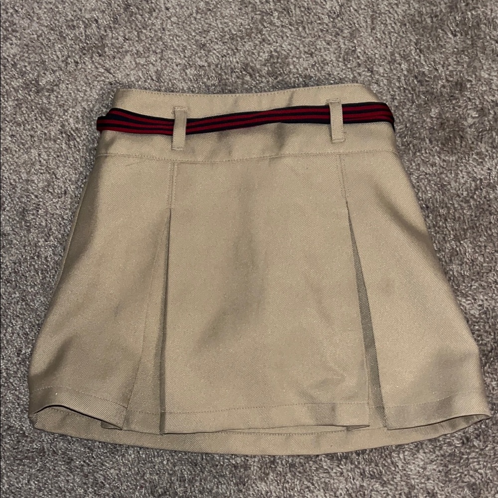 Nautica Beige Skirt with Burgundy Bow